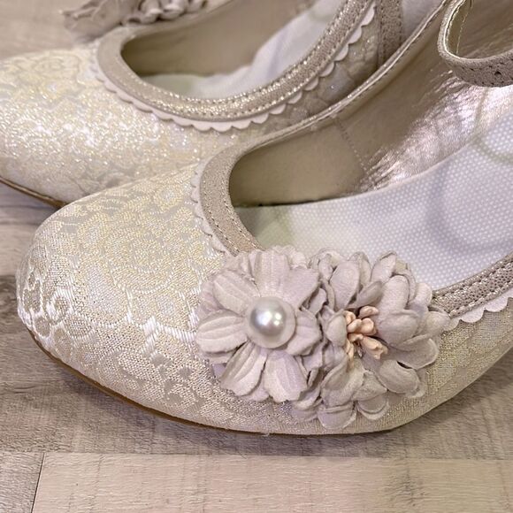 Ruby Shoo ModCloth Lace 1920s Mary Janes Wedding Heels flapper 20’s size 8 - Picture 6 of 12